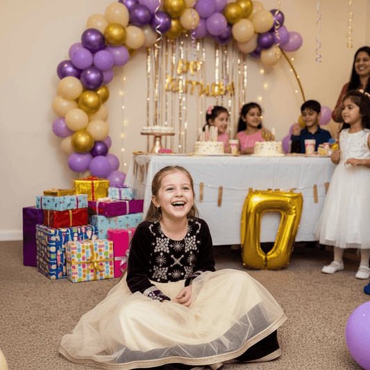 Purple party frock for girls-M260221
