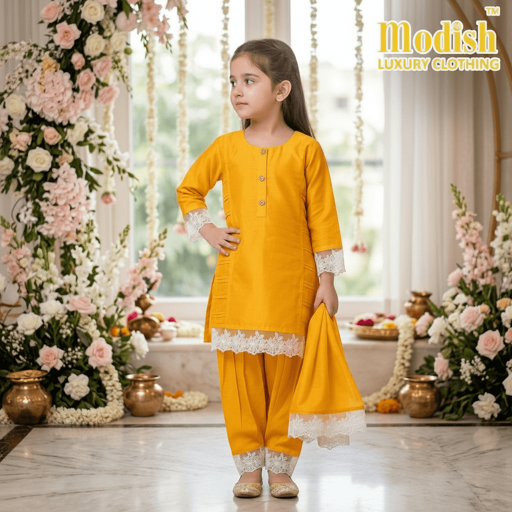 Yellow suit salwar for girls-M260224