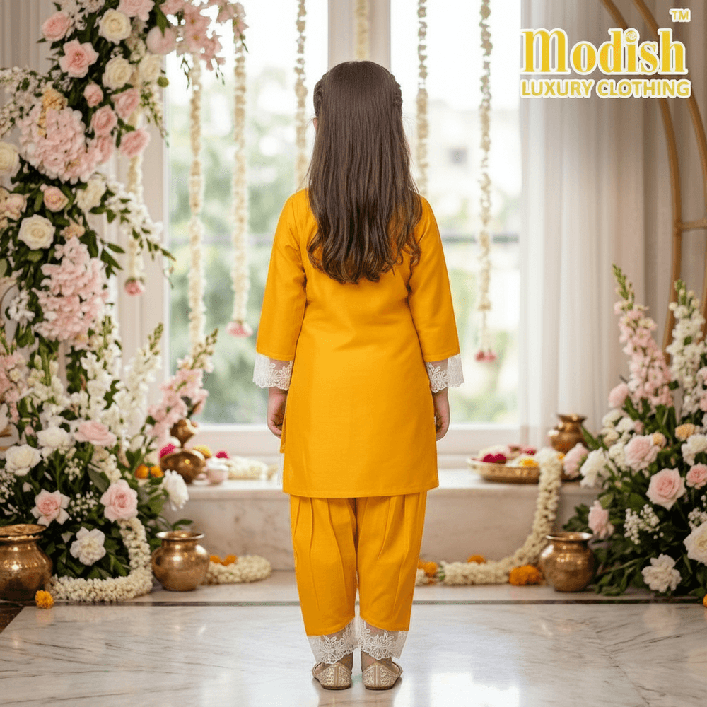 Yellow suit salwar for girls-M260224