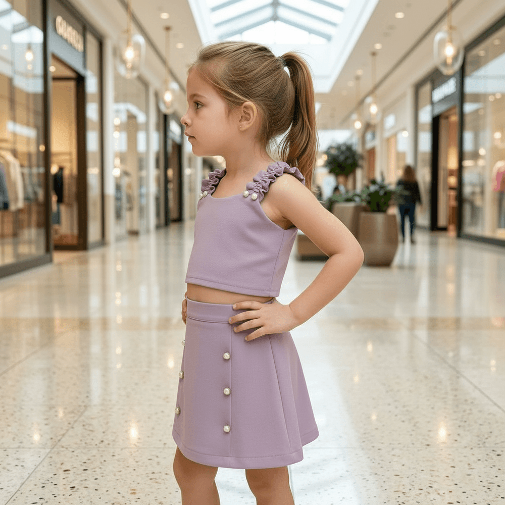 Purple casual dress for girls-M260225