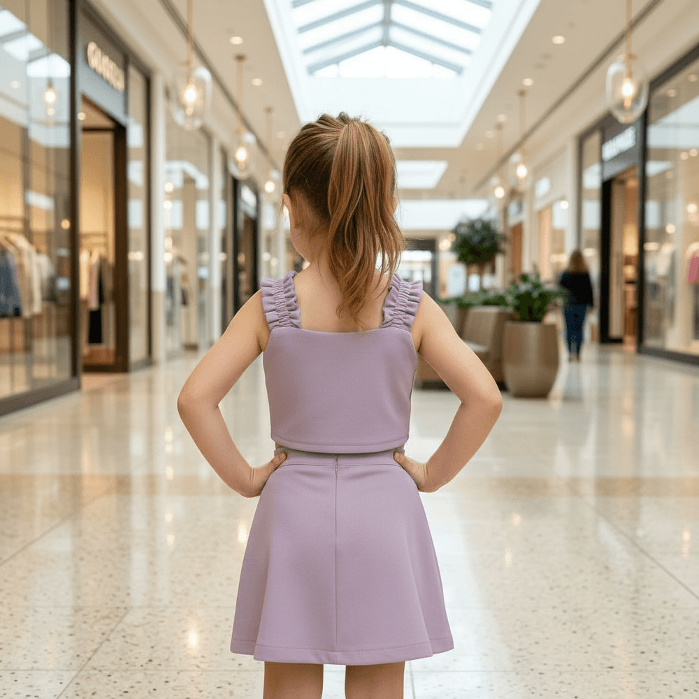 Purple casual dress for girls-M260225