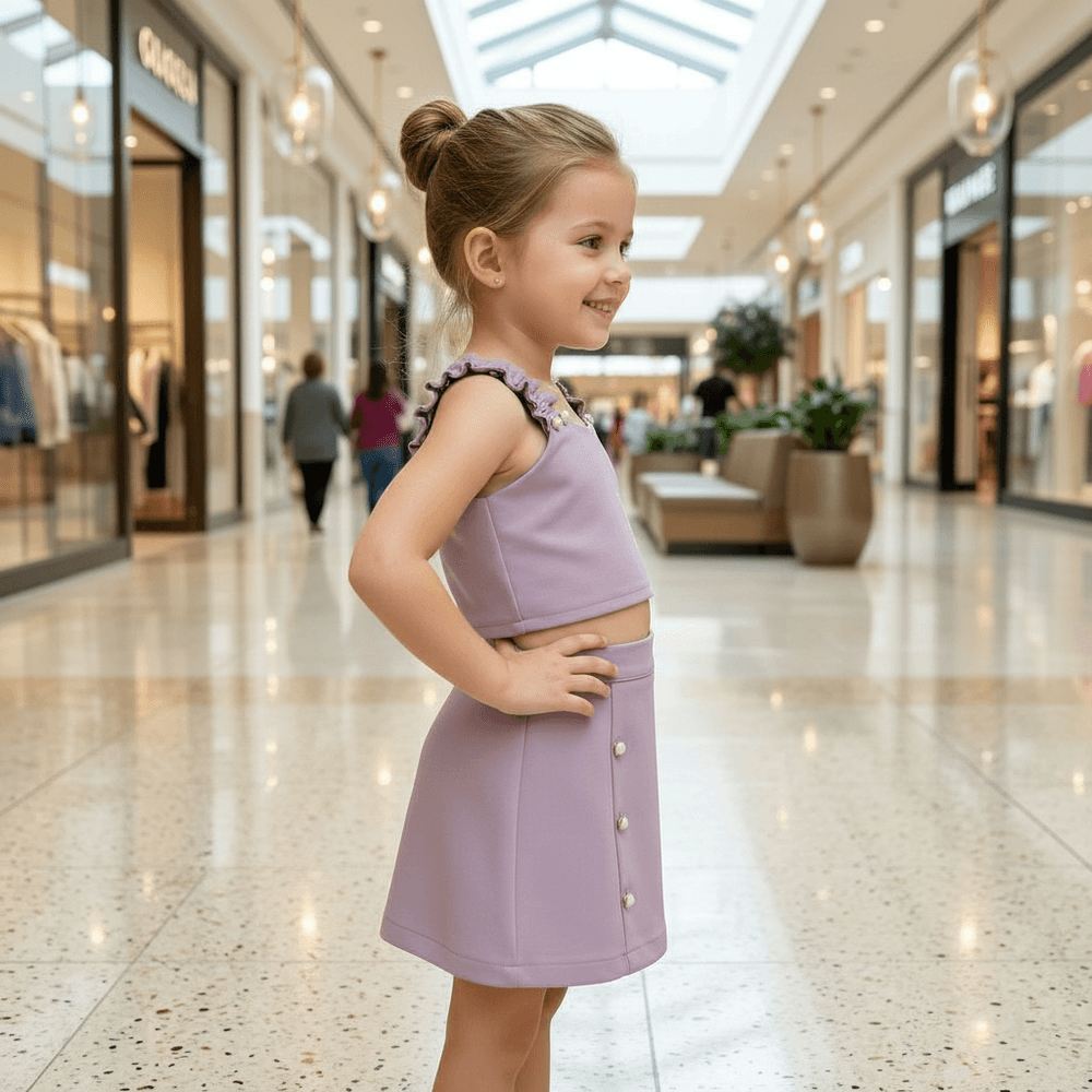 Purple casual dress for girls-M260225