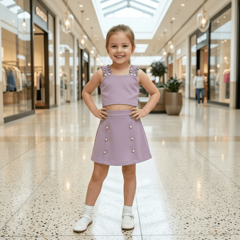 Purple casual dress for girls-M260225