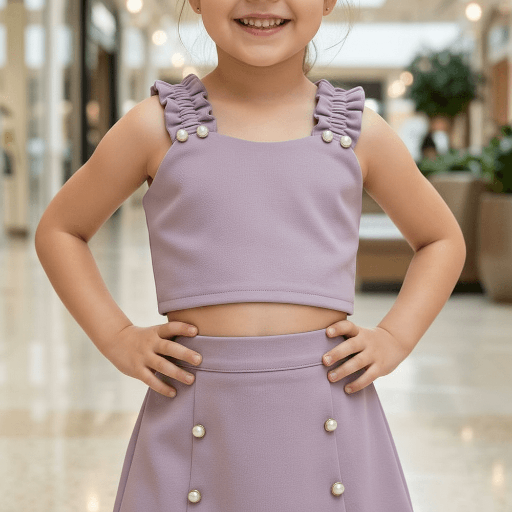 Purple casual dress for girls-M260225