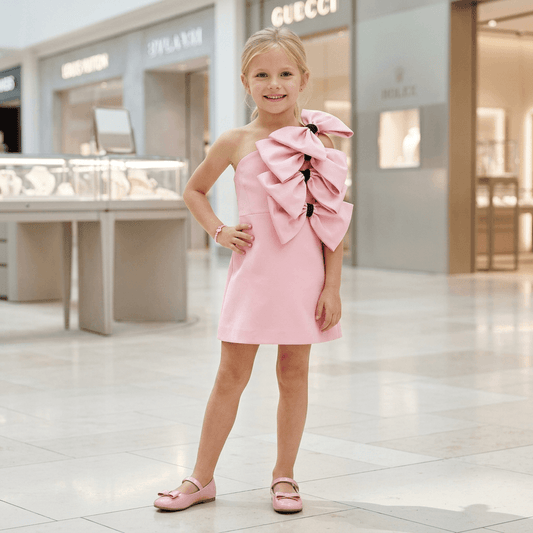 Peach casual dress for girls-m260227