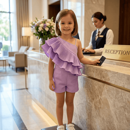 lavender casual dress for girls-M260226