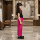 Magenta casual dress for girls-m260228