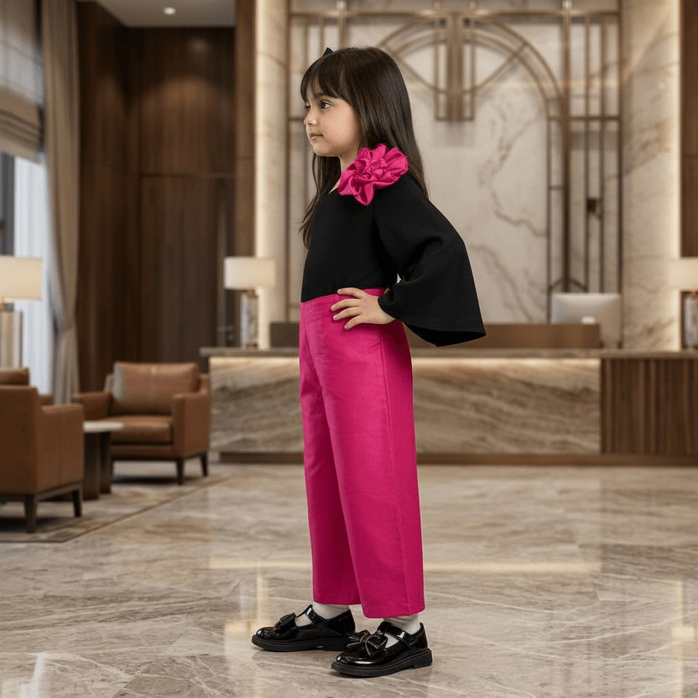 Magenta casual dress for girls-m260228