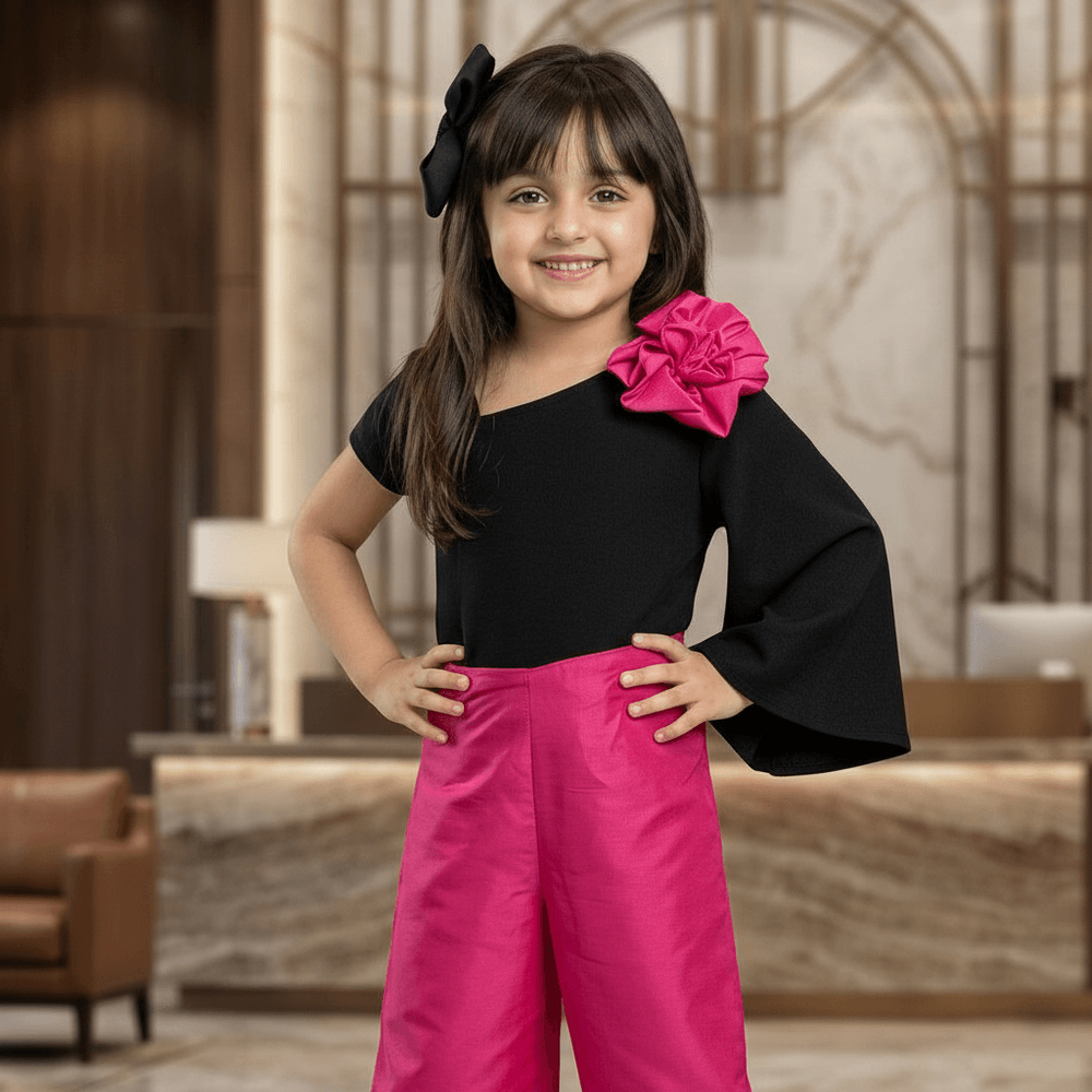 Magenta casual dress for girls-m260228