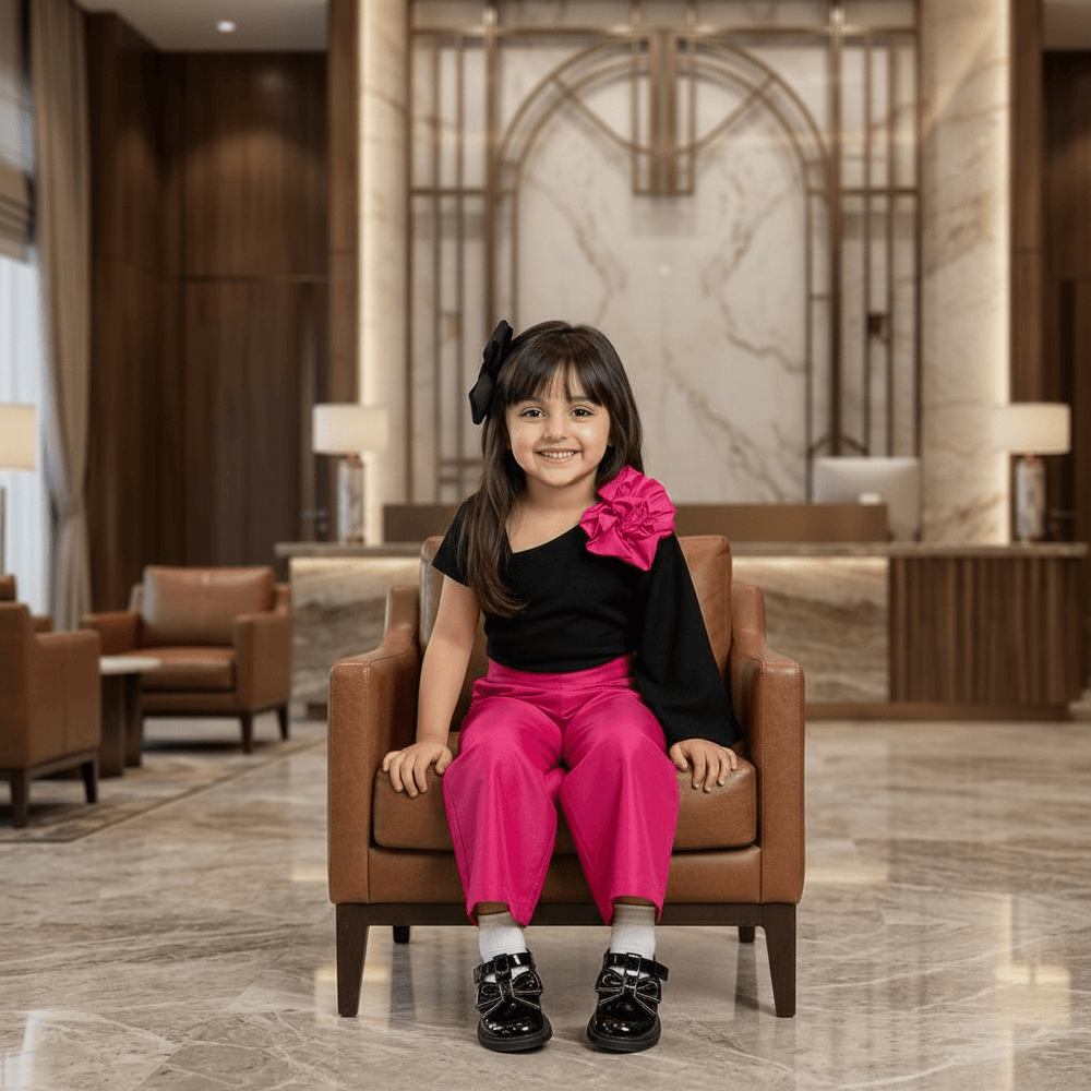 Magenta casual dress for girls-m260228