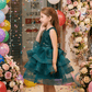 Green party frock for girls-M260229