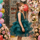 Green party frock for girls-M260229