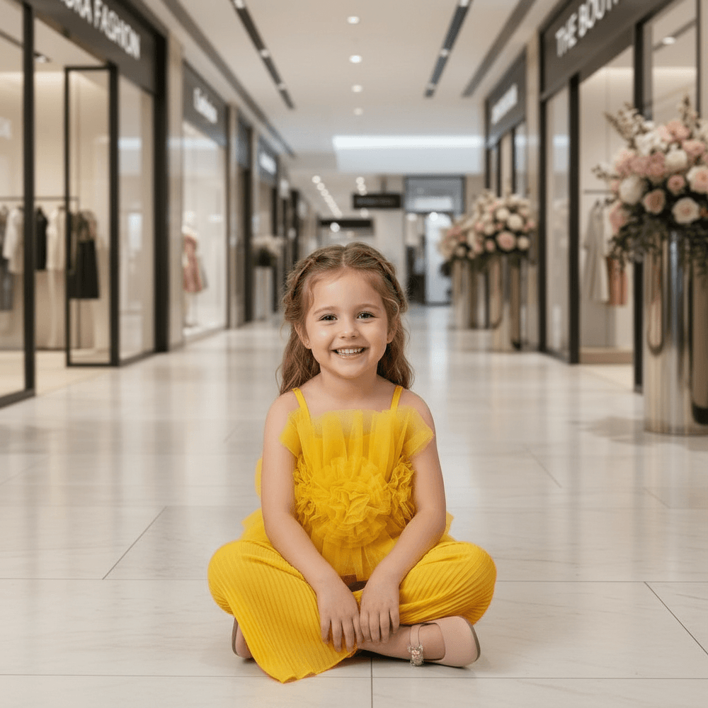 Yellow top pant for girls-M260232