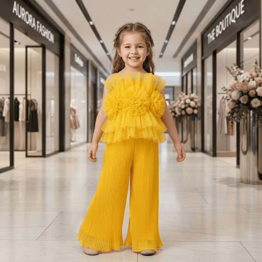 Yellow top pant for girls-M260232