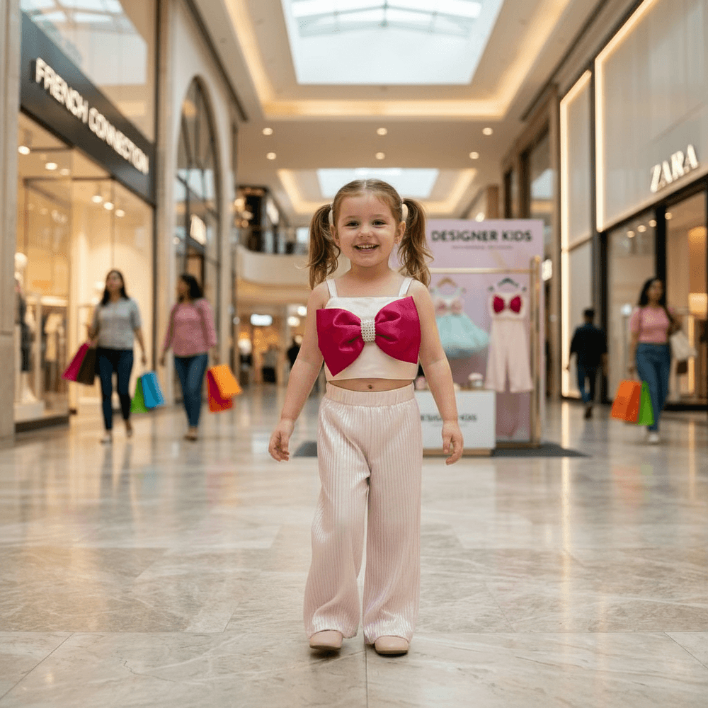 White top pant for girls-M260233