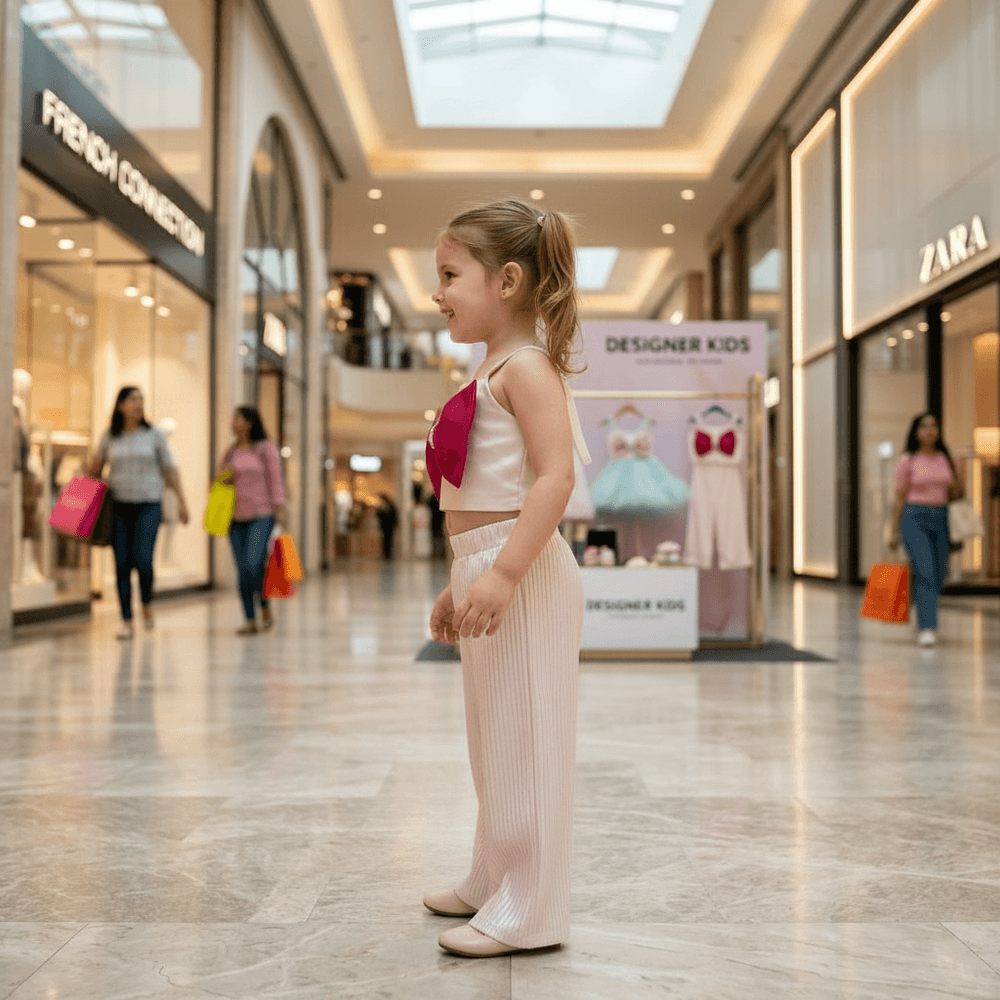 White top pant for girls-M260233