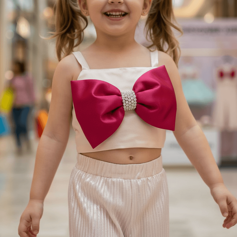 White top pant for girls-M260233