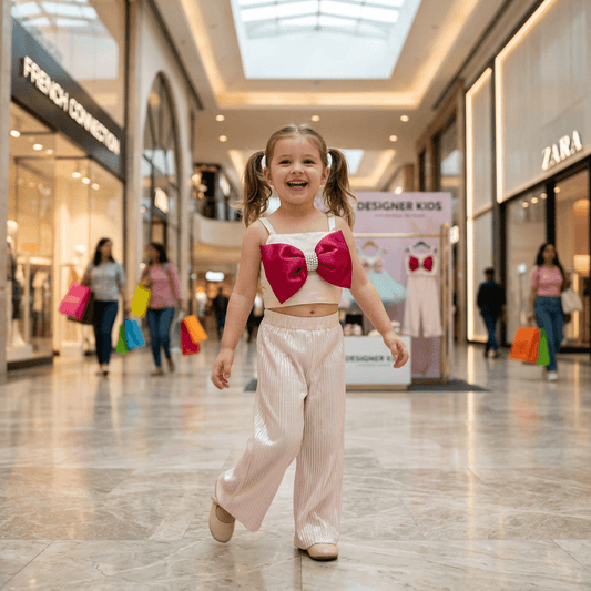 White top pant for girls-M260233