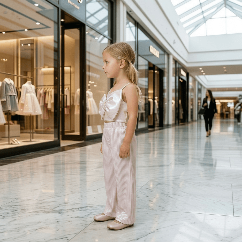 White top pant for girls-M260234