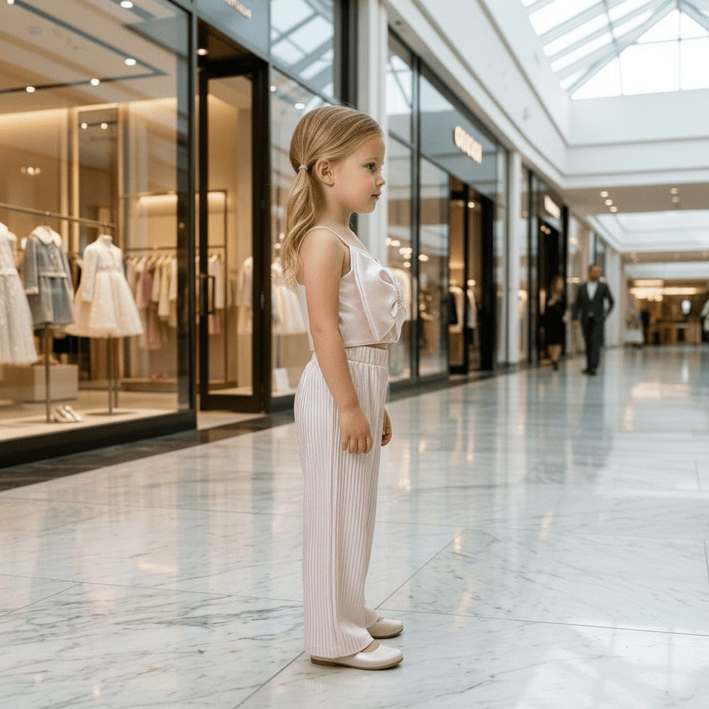 White top pant for girls-M260234