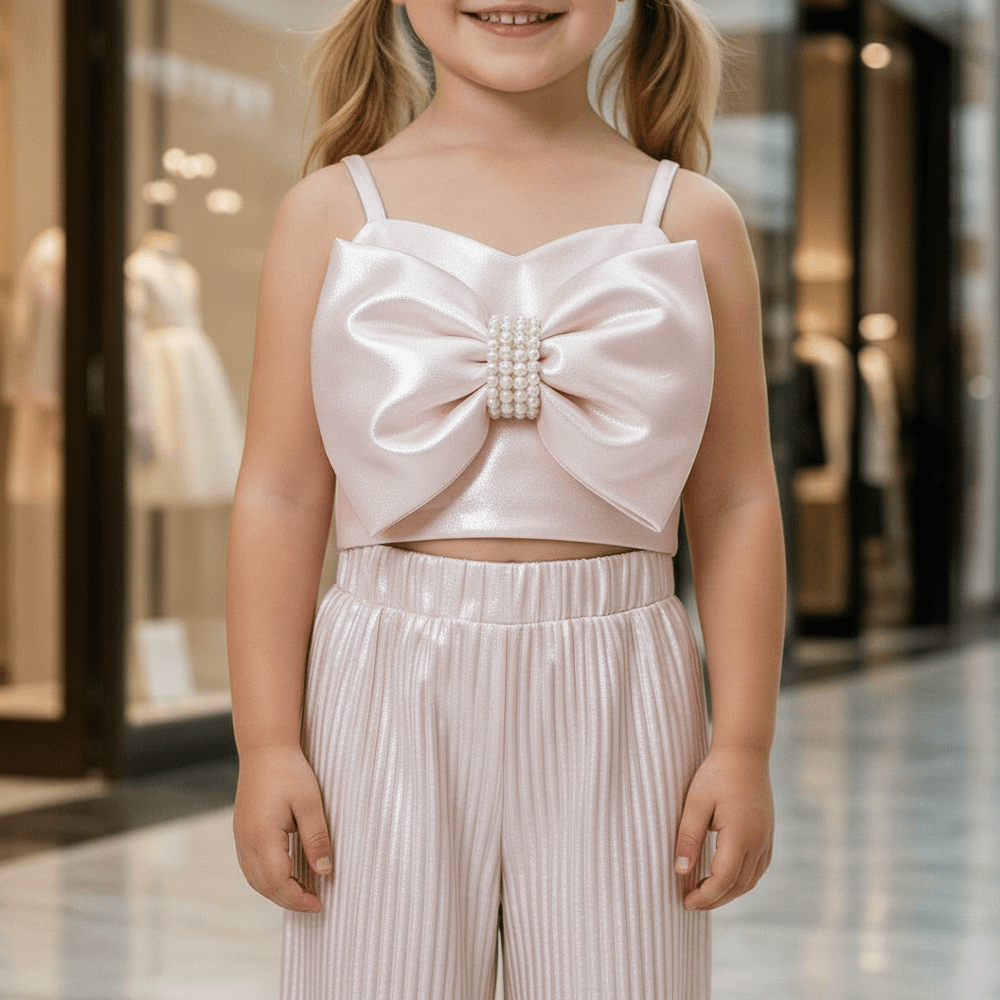 White top pant for girls-M260234