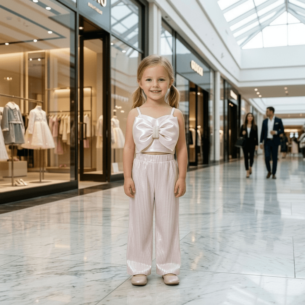 White top pant for girls-M260234