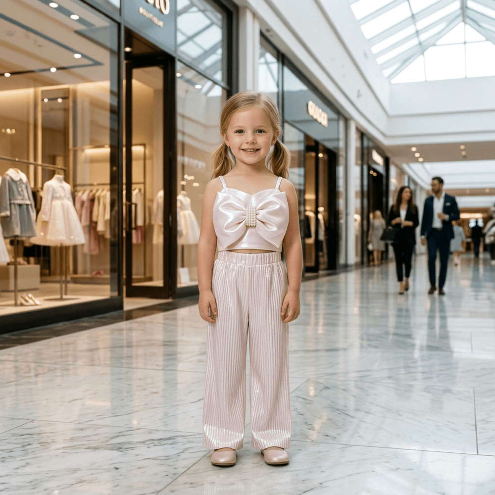 White top pant for girls-M260234