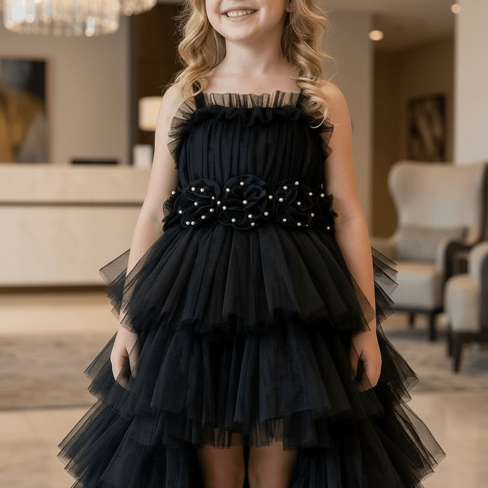 Black Gown & sleeveless for girls-M260235