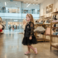 Girls black Casual dress, full sleeve & knee length M260336