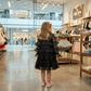 Girls black Casual dress, full sleeve & knee length M260336
