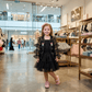 Girls black Casual dress, full sleeve & knee length M260336