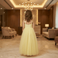 Yellow Beautiful Gown for girls-M260236