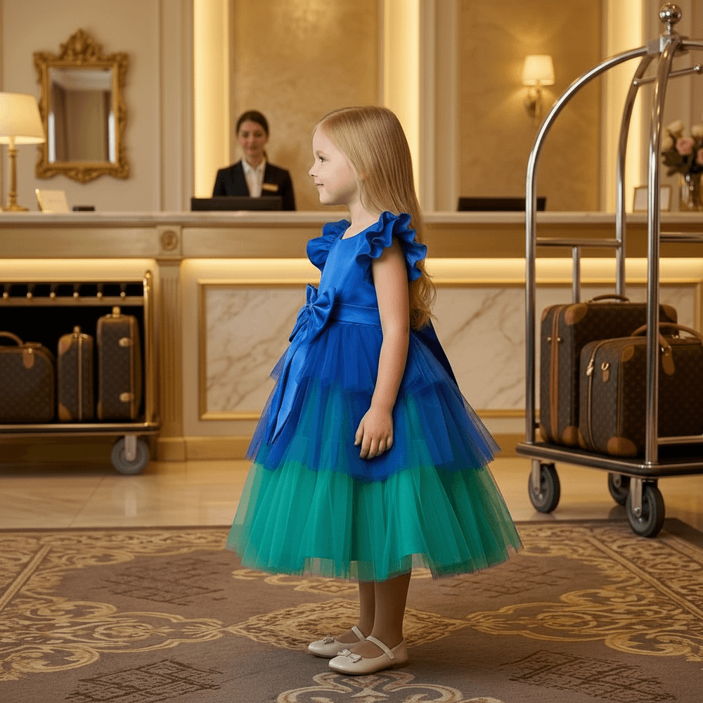 SALE Blue Beautiful frock for girls-M260237