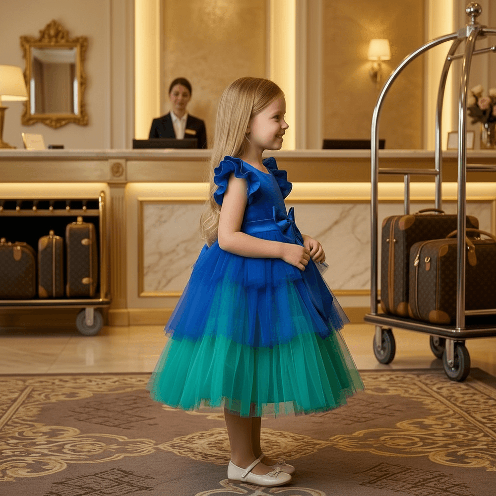 SALE Blue Beautiful frock for girls-M260237