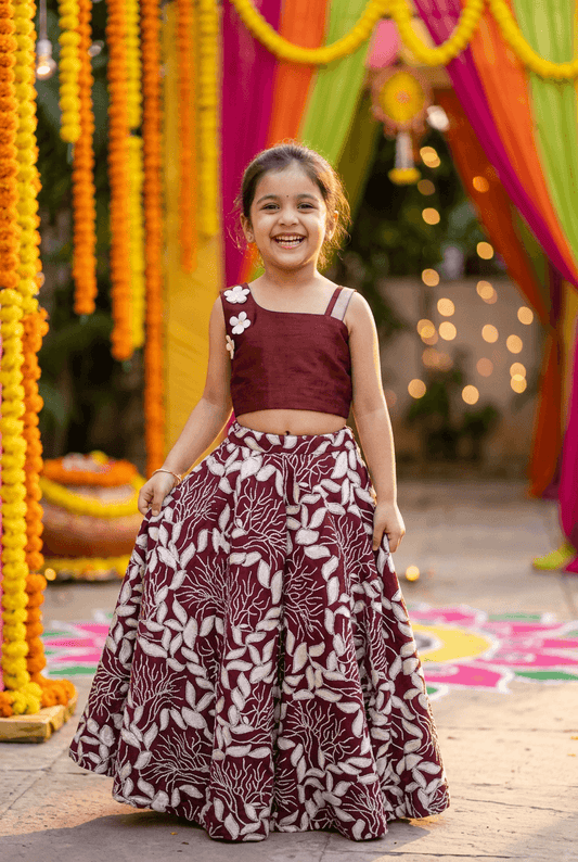 SALE Maroon Beautiful Lehenga for girls-M240094