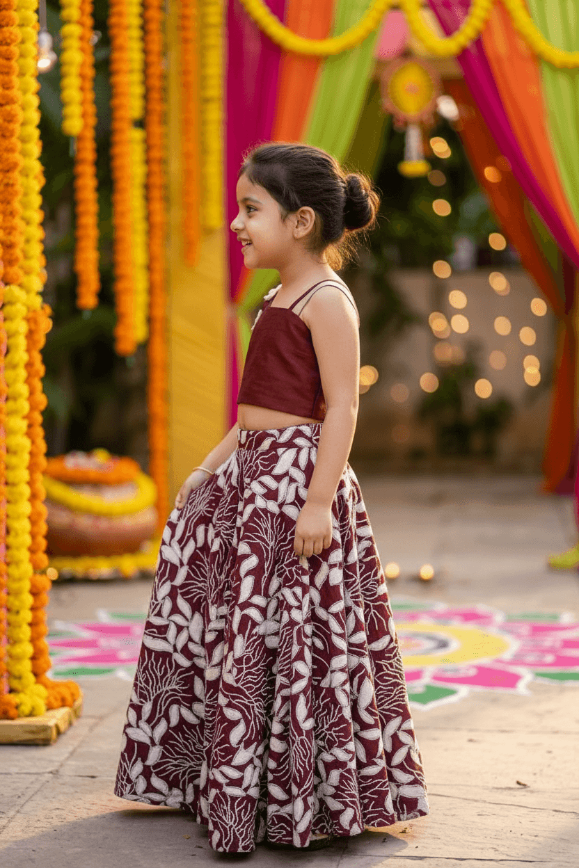 SALE Maroon Beautiful Lehenga for girls-M240094
