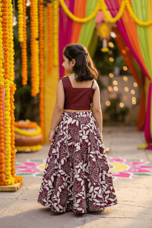 SALE Maroon Beautiful Lehenga for girls-M240094