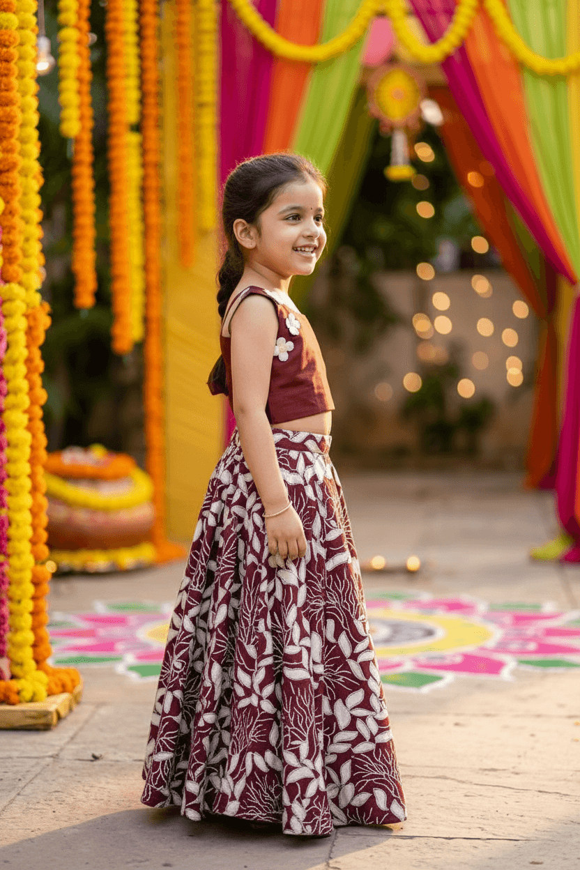 SALE Maroon Beautiful Lehenga for girls-M240094