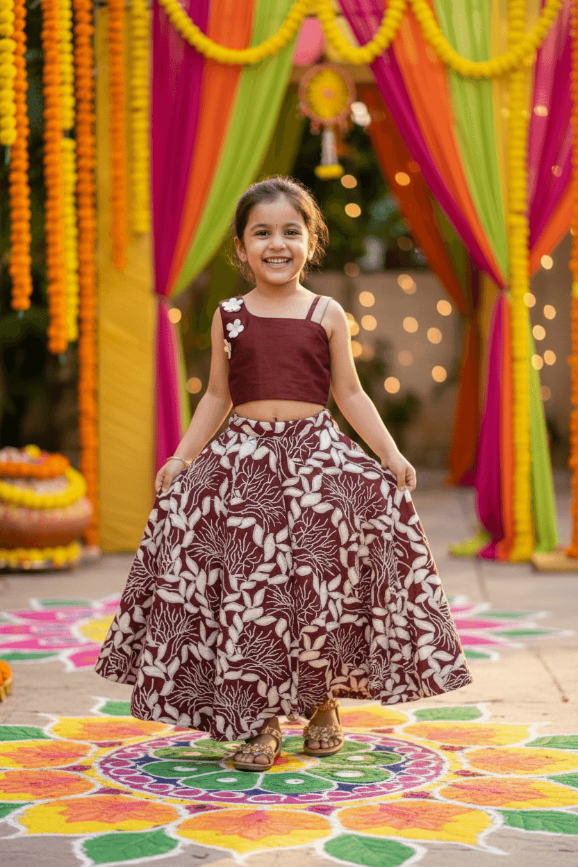 SALE Maroon Beautiful Lehenga for girls-M240094