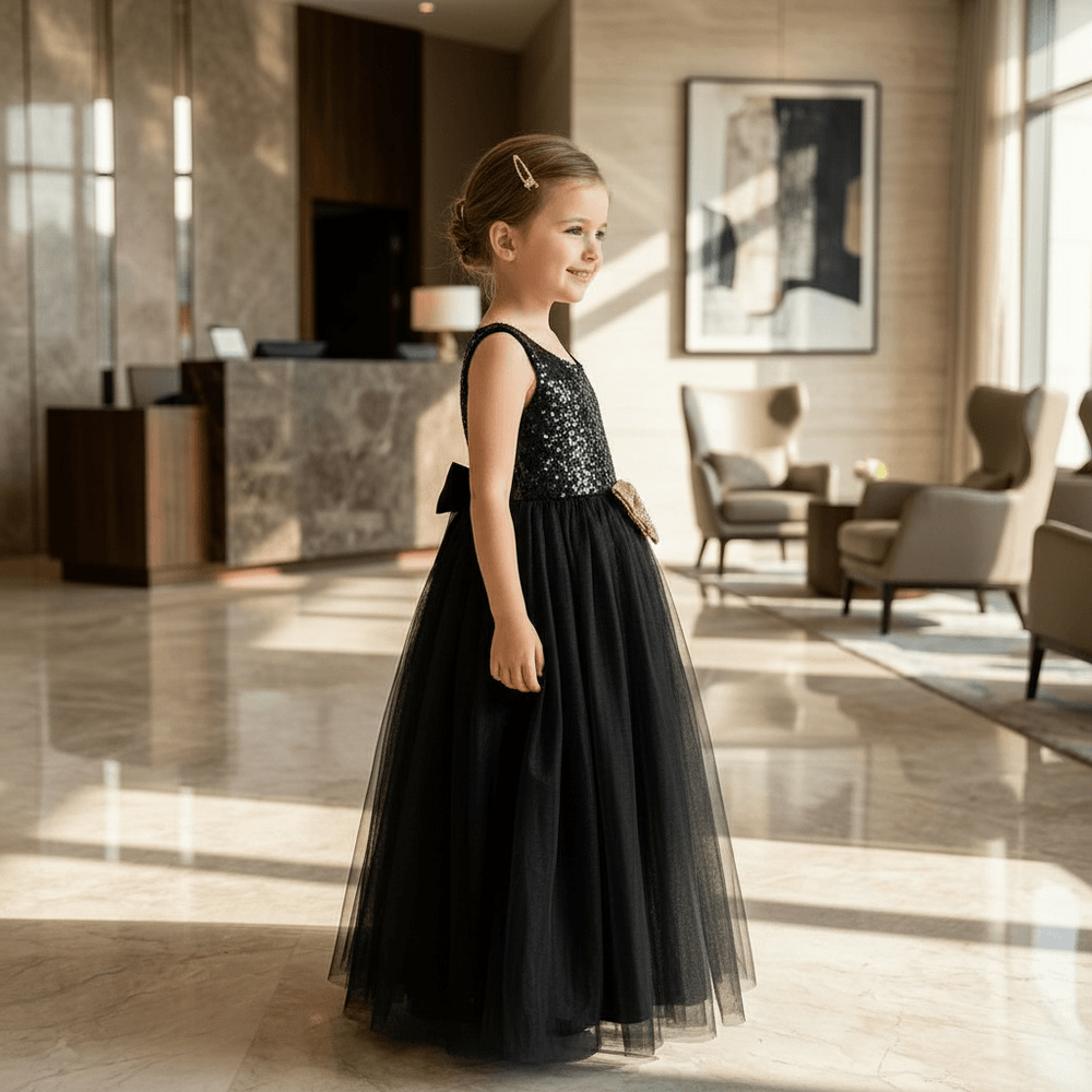 SALE Black Beautiful Gown for girls-M260238