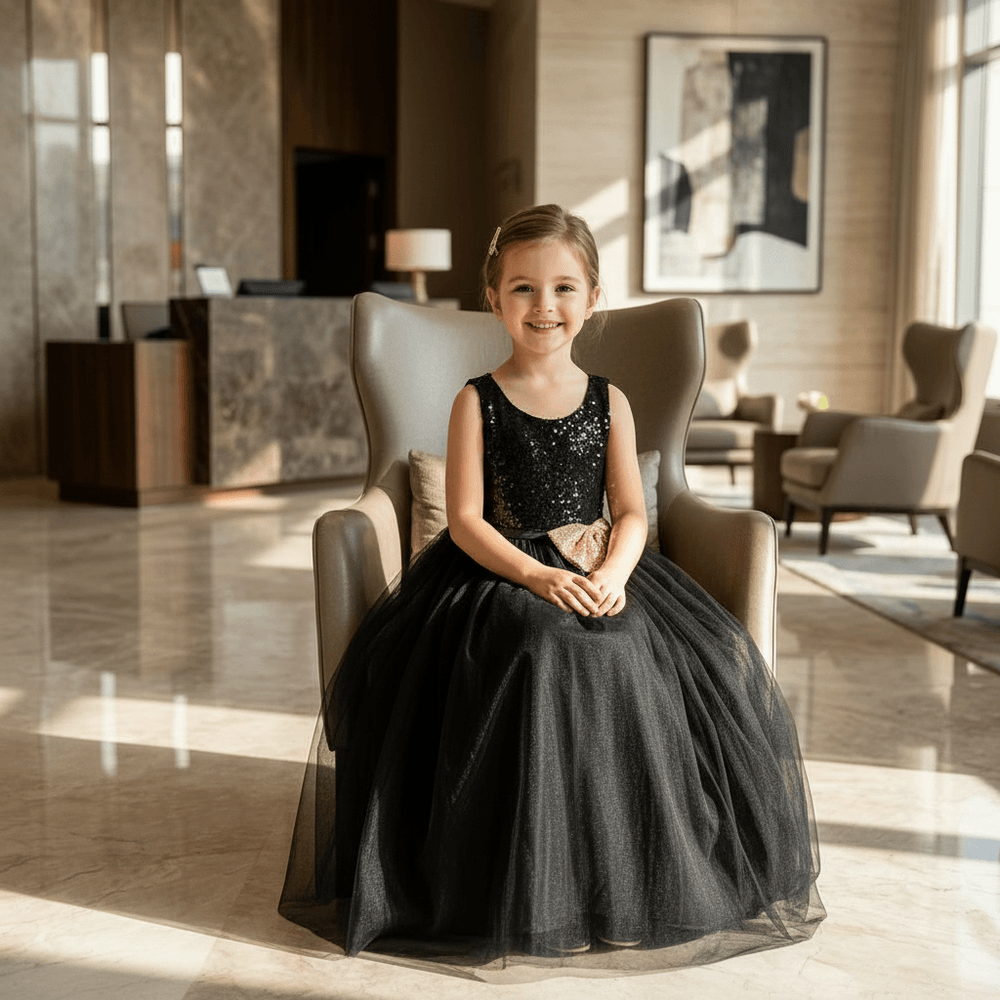 SALE Black Beautiful Gown for girls-M260238