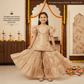 SALE Champagne silk blended sharara set M260239