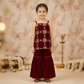 Maroon Velvet sharara set M260240