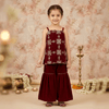 SALE Maroon Velvet sharara set M260240