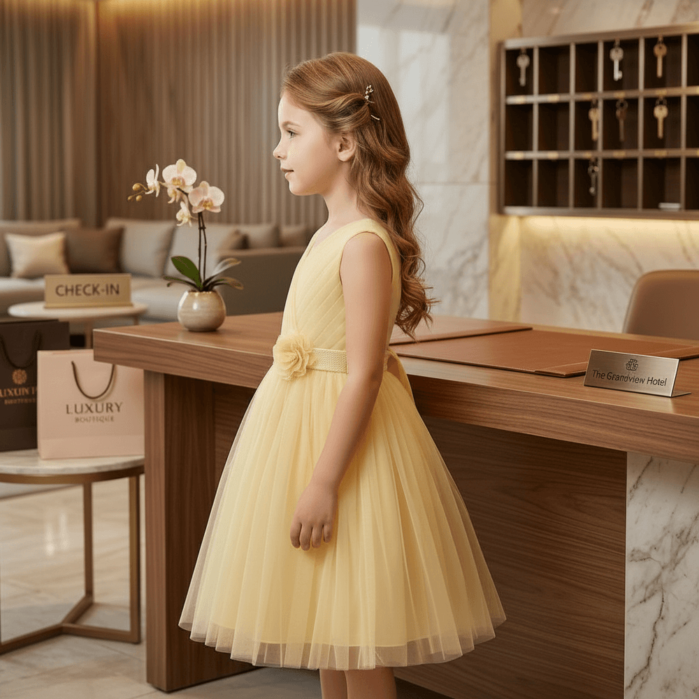 yellow beautiful dress-m240004