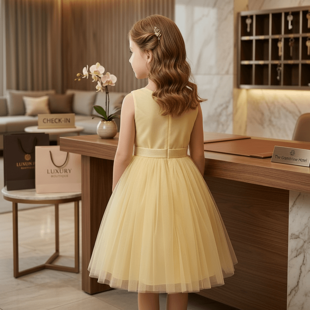yellow beautiful dress-m240004