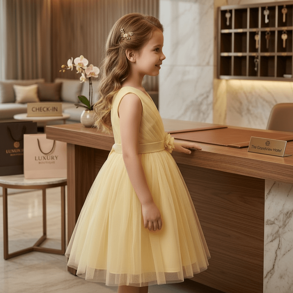 yellow beautiful dress-m240004