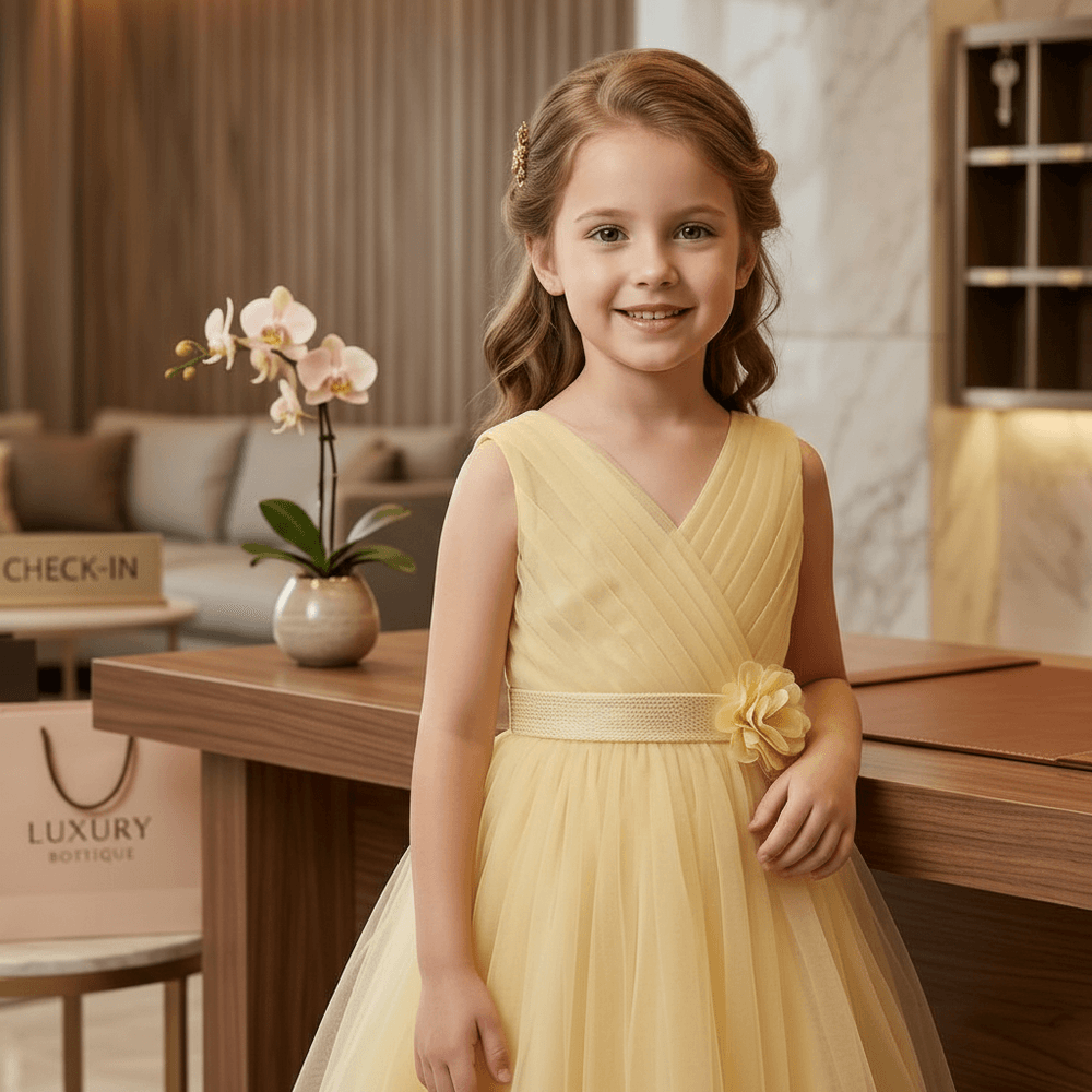 yellow beautiful dress-m240004