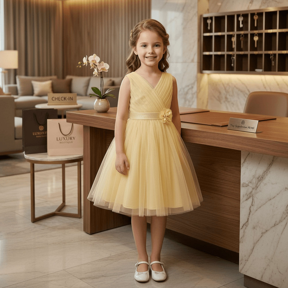 yellow beautiful dress-m240004