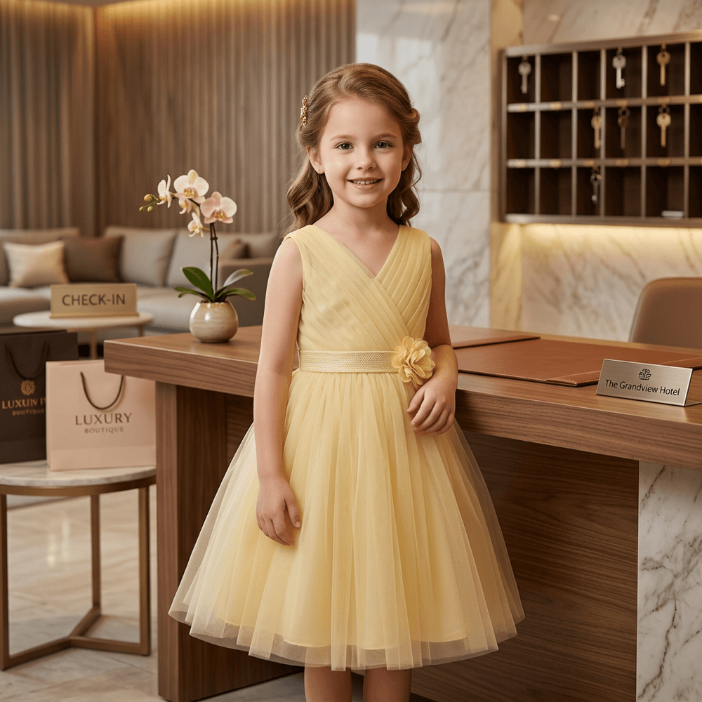 yellow beautiful dress-m240004
